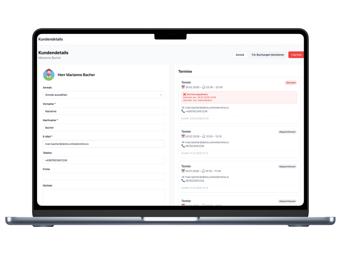 Buchungskalender Vorschau