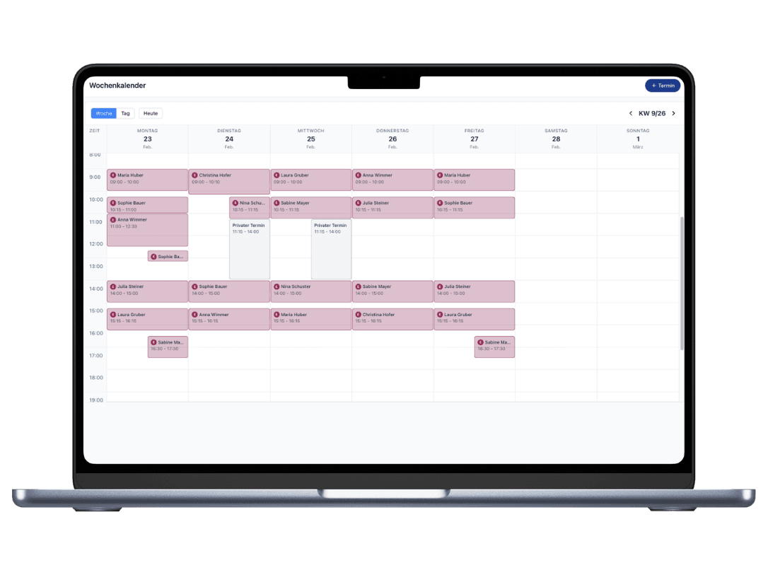 Buchungskalender Vorschau